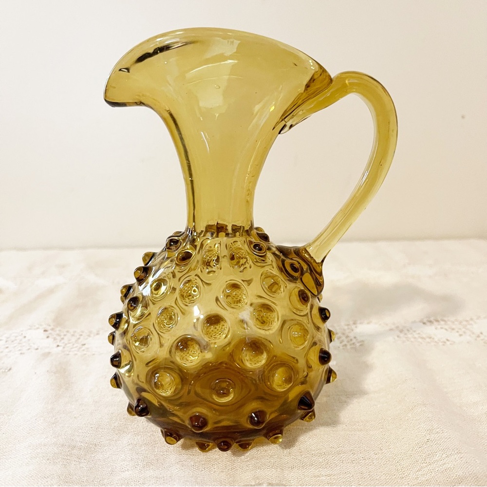 VTG | Empoli | Italian Handblown Art Glass Hobnail Pitcher - Picture 1 of 13